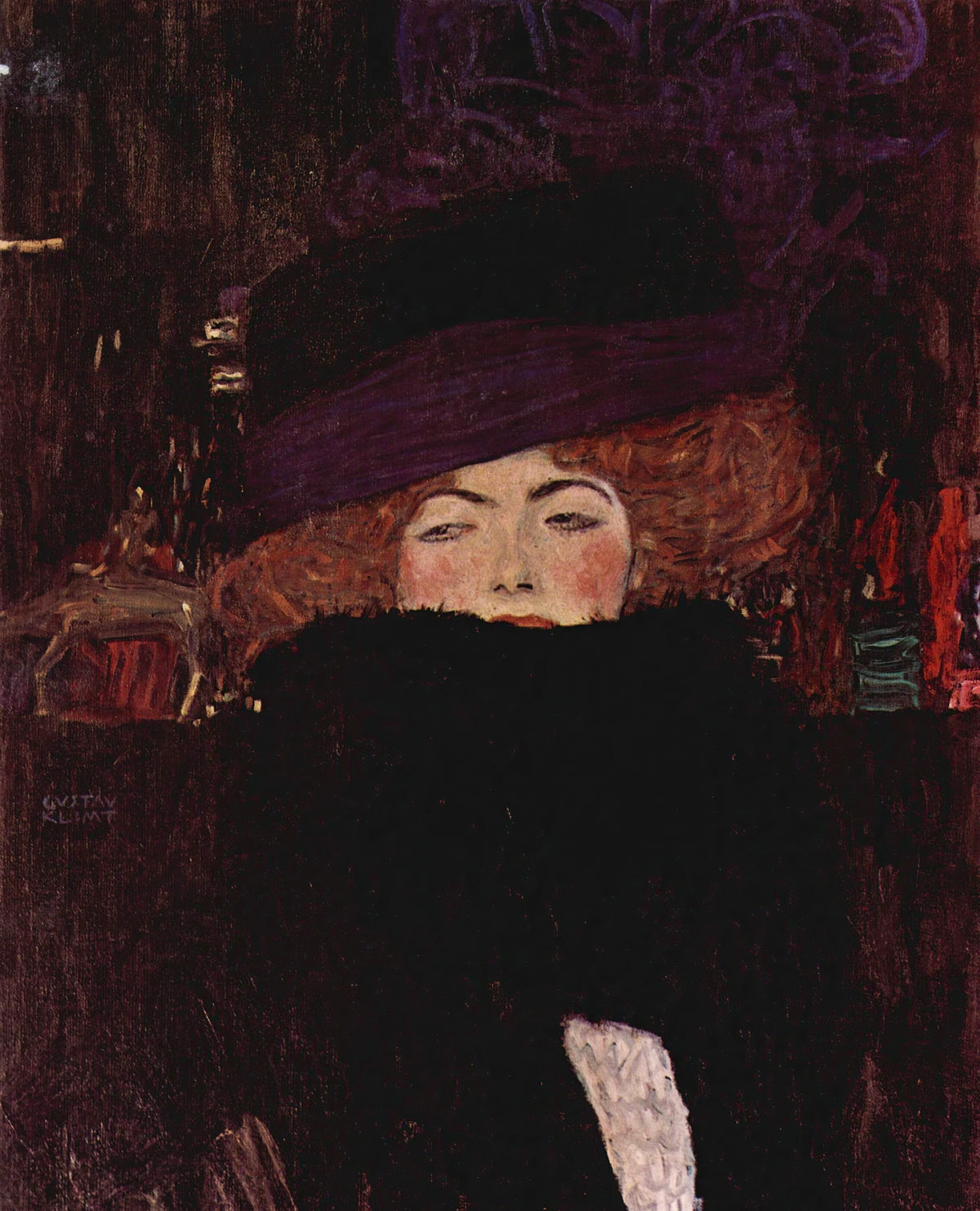 Dame mit Hut und Federboa (1909)