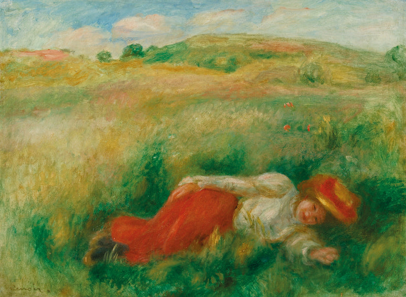 Femme Couchée Dans L’herbe