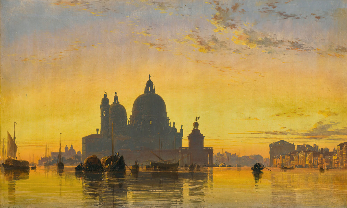 Venice, Sunset Behind The Church Of Santa Maria Della Salute  (1855)
