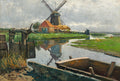 A Dutch windmill by the stream (1925)