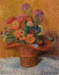 Red Basket of Zinnias (1915)