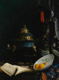 Still Life Featuring An 18th Century Chinese Censer, Porcelain Enameled Dish And Qing Dynasty Courtier’s Hat