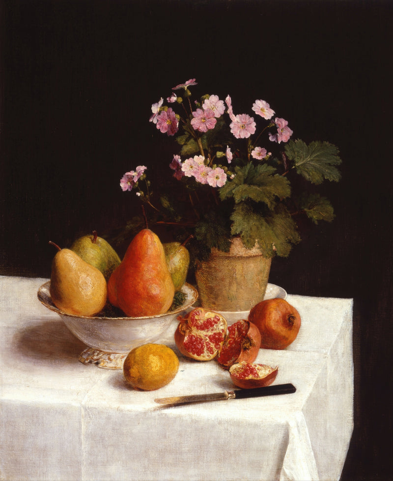 Still life (primroses, pears and promenates) (1836 - 1904)
