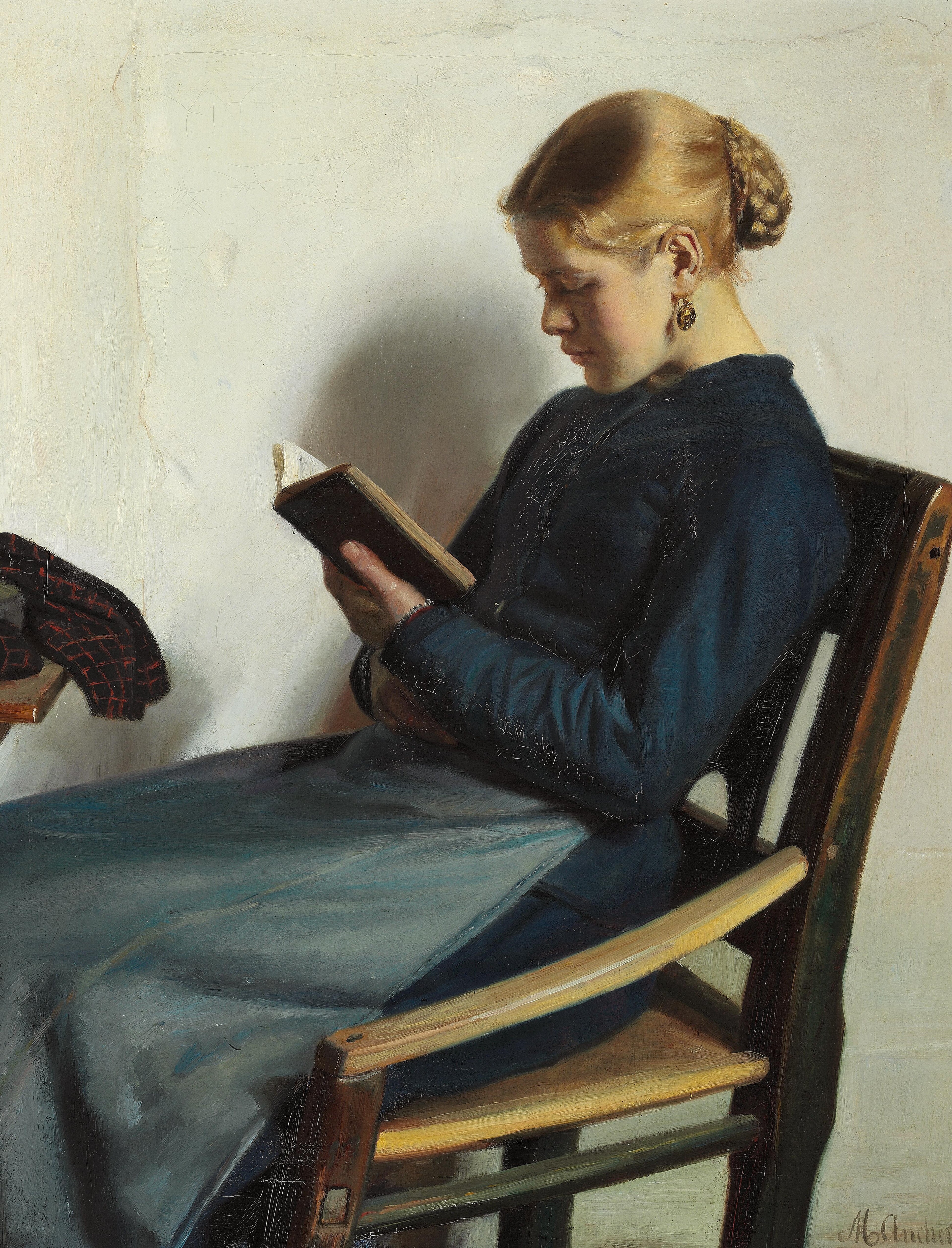 Læsende ung pige Michael Ancher