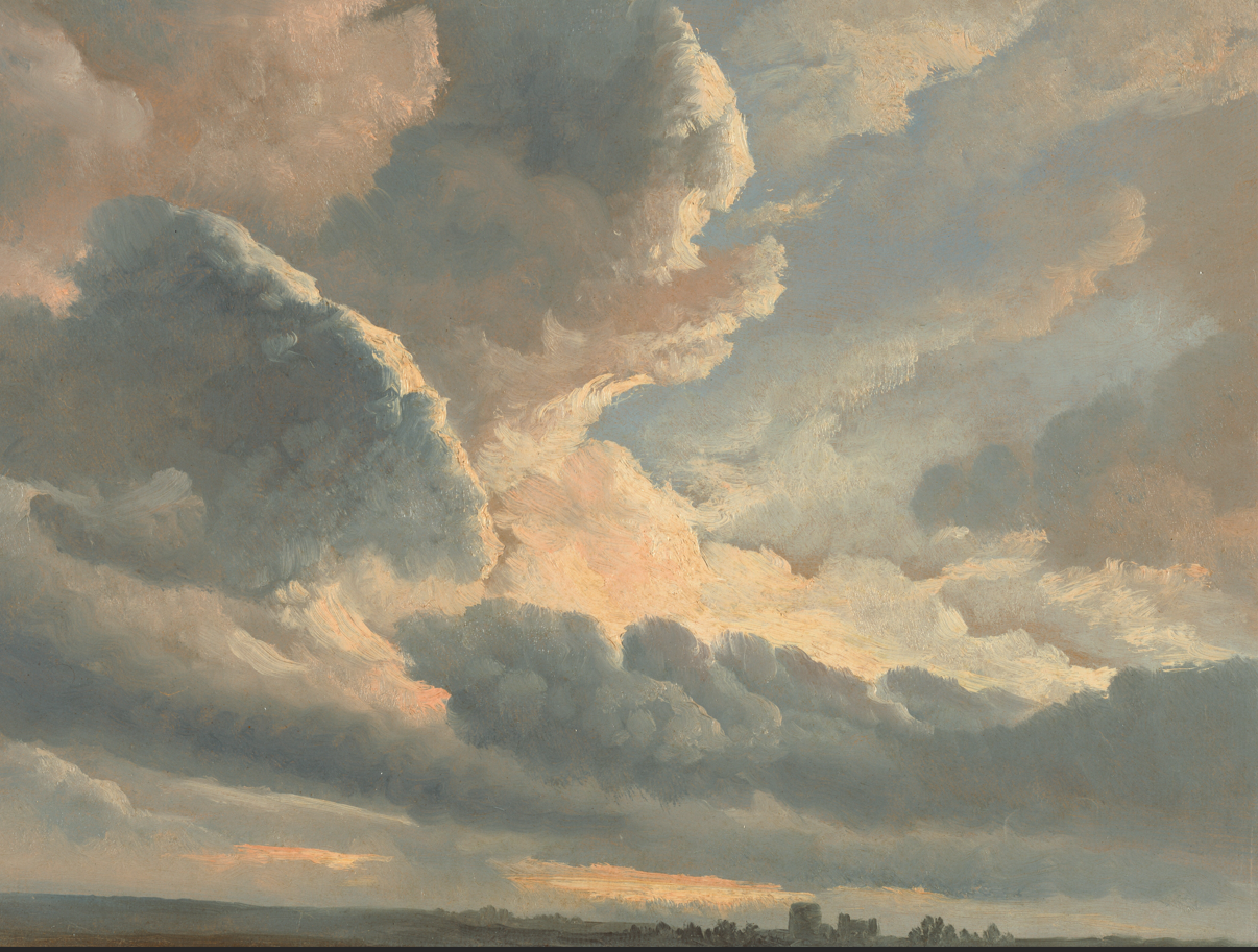 Study of Clouds with a Sunset near Rome